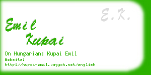 emil kupai business card